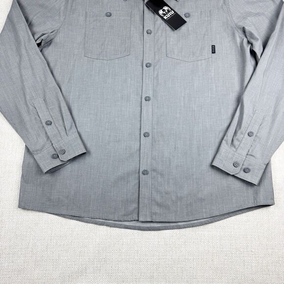 KUIU Terrace Shirt Men's XL Long Sleeve Gray Chambray Hunting Lightweight NWT - Picture 3 of 16